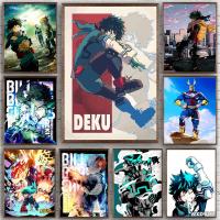 ☫ ญี่ปุ่นอะนิเมะโปสเตอร์ My Hero Academia Wall ภาพตกแต่งสำหรับ Boy Room Home Decor Wall Art คุณภาพโปสเตอร์ภาพวาดผ้าใบ