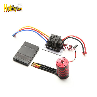 Hobbyya มอเตอร์ไร้แปรงถ่าน,มอเตอร์3660 2600kv/3100kv/3800kv/4200kv พร้อมด้วยการ์ดโปรแกรมวงจร Esc ไร้ถ่าน80a ที่ใช้ได้กับ Traxxas ดับบลิวแอลทอยอาร์ซีรถยนต์1/8/1/10 Tamiya