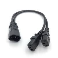 【YF】 Power Y Type Splitter Adapter Cable Single IEC 320 C14 Male to Dual C13 Female Short Cord for Computer host display