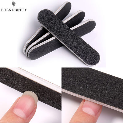 BORN PRETTY 1ชิ้นสีดำมืออาชีพมินิไฟล์เล็บชุดล้างทำความสะอาดได้บดขัดขัดบล็อกเล็บเล็บเครื่องมือทำเล็บมือ