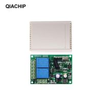 QIACHIP รีโมทคอนโทรลไร้สาย433 Mhz,สวิตช์ AC 85V 110V 220V 2CH รีเลย์โมดูลรับสัญญาณ &amp; RF 433 Mhz สำหรับสวิตช์ไฟ