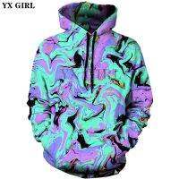 YX สาว Drop Shipping ผู้ชายผู้หญิง streetwear แฟชั่น hoodies นีออนเดินทาง3D พิมพ์ hoodies ลำลอง