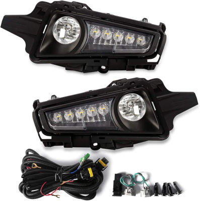 Hiace ตัดหมอก สปอร์ตไลท์ มีไฟเลี่ยวในตัว LED เดย์ไลท์ คอมมูเตอร์ Daylight DRL for Hiace Commuter 2019-2023 Fog Lamp Fog Light with Bulbs Wiring Harness and Switch Set