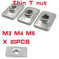 ตัวทีน๊อตรูปตัว T-Nut M4 M3 20ชิ้นสำหรับ V สล็อตซีเอ็นซีเครื่องพิมพ์3D อลูมิเนียมโครงเครื่องรีด