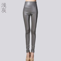 Autumn Winter Women Thin Velvet PU Leather Pants Female Sexy Elastic Stretch Faux Leather Skinny Pencil Pant Women Tight Trouser