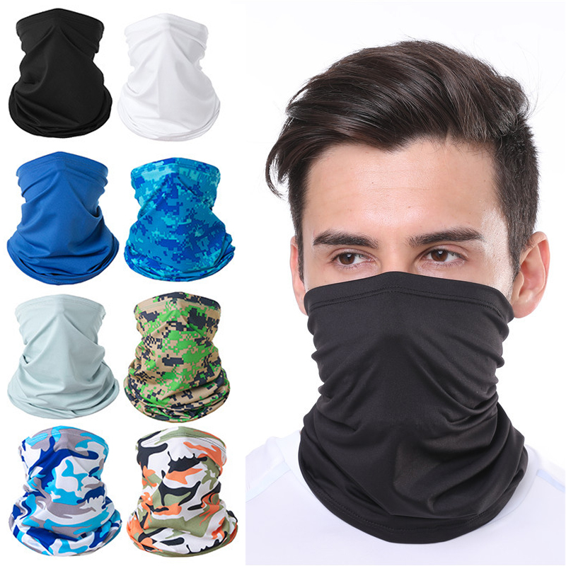 10PCS Bandana Face Dust Cloth Protection Disposable Elastic String Fabric Cover 3Ply Half Breathable Balaclava Scarf 