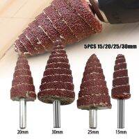 5pcs 6mm Shank Tapered Cone Grinding Head Sandpaper 80 Grit Flap Wheels Sanding Head For Wood Plastic Metal Polishing Tools