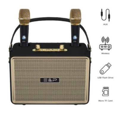 E&amp;P ⚡️FLASH SALE⚡️(ราคาโปรโมชั่น) M800 Wiriless KARAOKE Speaker &amp; MIC 2ตัวในชุด