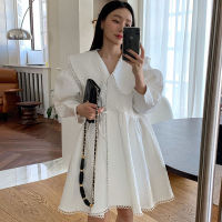 (พร้อมส่ง) White lace minidress ?? C3637 มินิเดรสสั้น มินิเดรสสั้นสีขาว มินิเดรสสั้นลายดอก มินิเดรสสั้นสไตล์เกาหลี