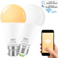 {ร้อน} E27 B22 WiFi สมาร์ทหลอดไฟ LED Dimmable Wifi หลอดไฟ Led 15W ไร้สายควบคุมใช้งานร่วมกับ Amazon Alexa Google Assistant