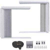 Window Air Conditioner Side Panels With Frame, Room AC Accordion Filler Curtain Kit Replacement Parts Adjustable With Frame