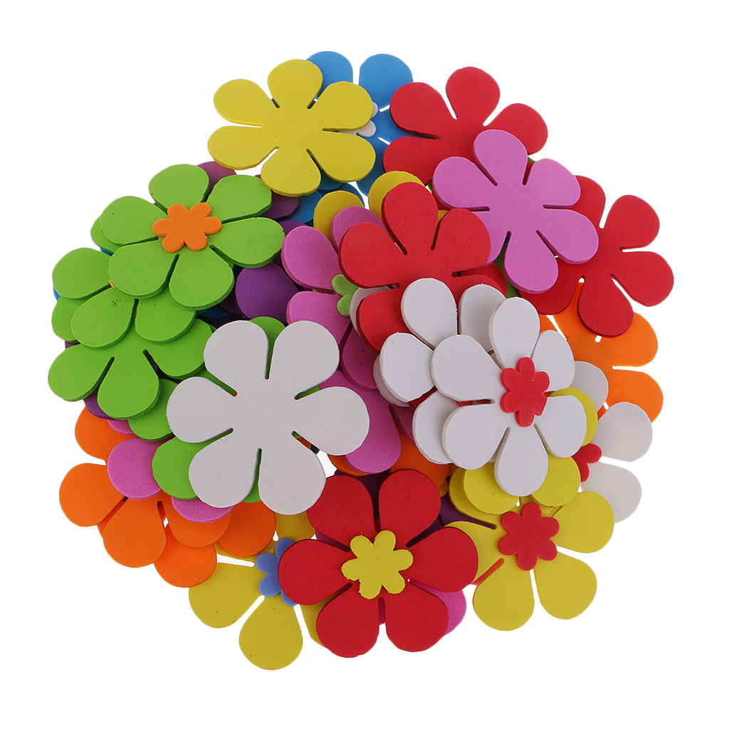 150 Pcs Decorative Foam Stickers Heart & Flowers for Kids DIY Scrapbooking 