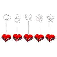 Lot 10pcs F Heart Base Craft Wire Photo Clip Memo Holder Message Card Table Wedding Place Cheap Personalized Promotional Gift Clips Pins Tacks