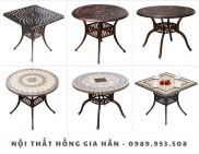 Bàn ghế nhôm đúc sân vườn Hồng Gia Hân N73