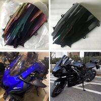 กระจกบังลมแบบฟองคู่สำหรับมอเตอร์ไซค์ YZFR7หน้าจอกีฬาสำหรับ2021 2022 2023 Yamaha YZF-R7 YZF R7 R6อิริเดียมสีดำ