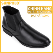 Giày Boots Nam Cổ Cao Da Bò SUNPOLO BOOT01 Đen