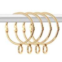 【cw】 20 Pcs Openable Gold Curtain Rings Open And Close Metal Rustproof Drapery Loops With Eyelet For Hook Pins (1.5 Inch) 1