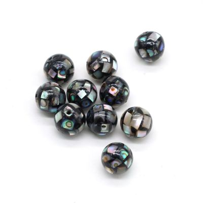 5PC Natural Abalone Shell Round Beads Mosaic Stitching Ball Loose Beads for DIY Handmade Necklace Bracelet Making Jewelry 8/12mm DIY accessories and o