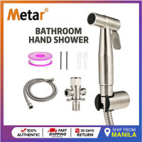 Metar Toilet Bidet Sprayer Handheld Bidet Sprayer 304 Stainless Steel Bidet Sprayer For Toilet Bathroom Hand Held Shower Water Spray（Sprayer + Holder + 1.5m stainless steel Hose + T-Adapter+ Tape）