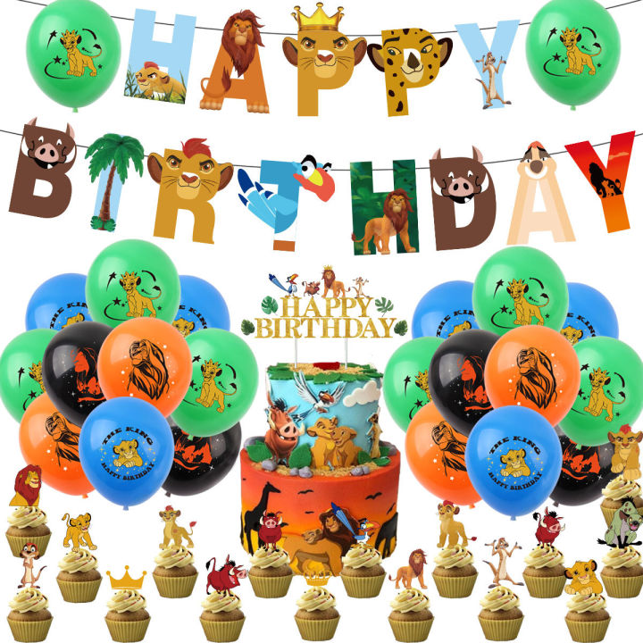 Disney The Lion King Simba 3d Cake Decoration Cake Flag Kids Birthday Party  Jungle Safari Cake Supplies Baby Shower Supplies - Cake Decorating Supplies  - AliExpress