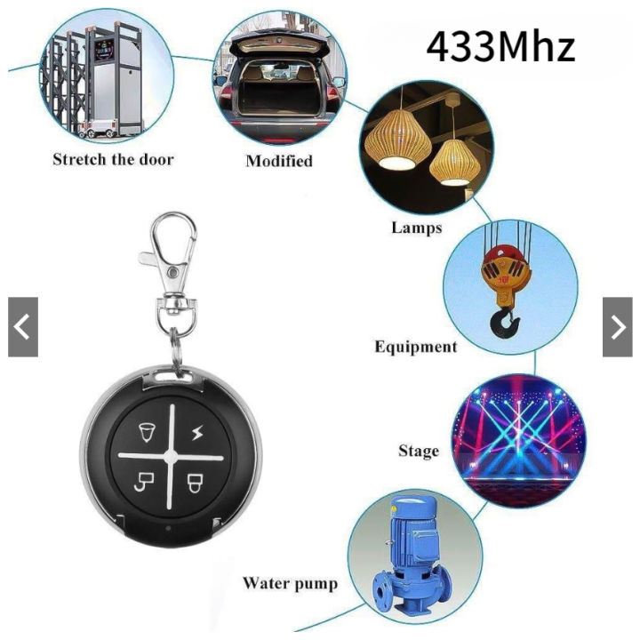 สวิตช์ควบคุมรีโมทประตูโรงรถสีไร้สาย433mhz-กุญแจ-abcd-เปิดประตูโรงรถ-clone-code-dupli