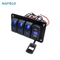 Car Rocker Switch Digital Voltmeter Dual USB Port 12V Outlet 12V/24V ON Off Toggle Switch panel Car Marine Boat