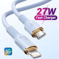 PD 27W ชาร์จ USB เร็วสุดๆ C Kabel Silikon Cecair Lembut untuk 13 12 11 Pro Max Mengecas XR XS X 7 8 6 Plus