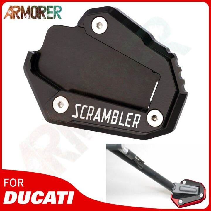 2022-motorcycle-kickstand-side-stand-plate-pad-for-ducati-scrambler-1100-scrambler1100-icon-dark-desert-sled-2019-2020-2021-food-storage-dispensers