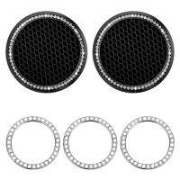 Bling Car Coasters Accessories-2.75 Inch Silicone Anti SlipInsert and Car Engine Bling Stickers Ignition Button Rings