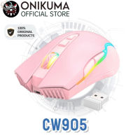 HK Onikuma Cw905 Rgb Backlit เมาส์สำหรับเล่นเกมไร้สายแบบชาร์จเมาส์คอมพิวเตอร์ได้ถึง3600ปรับ Dpi