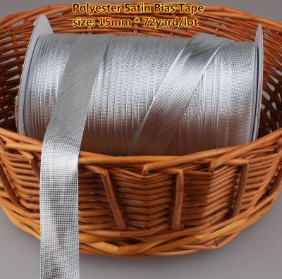 Free shipment--Metallic Bias Tape size:15mm  72yds Silver for DIY making Garment Accessories  handmade for dress sewing material Replacement Parts
