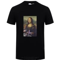 Mona Lisa T Shirts Monkey Haircut T-Shirt Mans Joconde Simple Pure Cotton Short Sleeves Tees Round Neck Print Tops  NJ4M