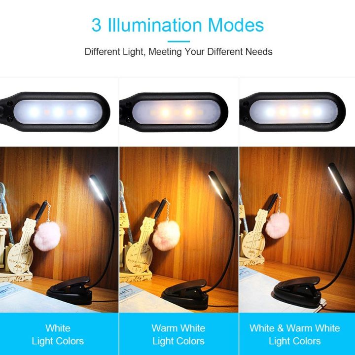 3pcs-5leds-2-light-colors-3-illumination-modes-table-lamp-desk-light-with-clamp-clip-base-flexible-bendable-bendy-tube-battery