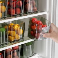 {Hot} Novelty ตู้เย็นด้านข้างประตูห้องครัว Storage Sorting Box Fruite อาหารเกรดขิงกระเทียม Sundries สีเขียวโปร่งใส Box