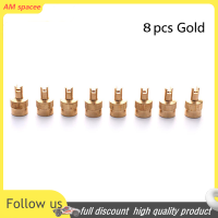 ? AM 8pcs slotted HEAD Valve Stem caps พร้อมเครื่องมือกำจัดแกนสำหรับรถจักรยานยนต์รถยนต์