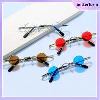 BETTERFORM ย้อนยุค สีลูกกวาด ฮิปฮอป แว่นกันแดดทรงกลมขนาดเล็ก เฉดสี พังค์ แว่นตากันแดด