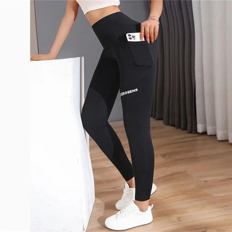 Solid Seamless Leggings With Pocket Women Soft Workout Tights Fitness  Outfits Yoga Pants High Waist Gym Wear Spandex Leggings