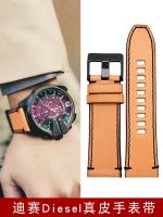 Leather watch strap Suitable for Diesel Black Samurai CHIEF series DZ4476 DZ4323 lychee grain leather