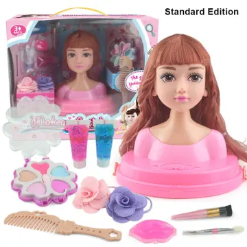 Children Baby Doll Makeup Set For Girls Half Body Vinyl Doll Braid