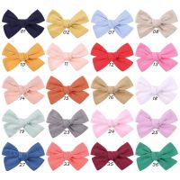 40 PCS/Lot  3.8 inch Hand Tied Cotton Fabric Bow Alligator Clips  Kids Girls Pinwheel BOW Hair Clips  Baby Hair Accessories