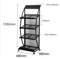 ชั้นวางแคตตาล็อค ชั้นวางของ โบรชัวร์  4 ชั้น รูปทรงตัว S  วัสดุเหล็ก -S Style Iron Literature Display Rack With 4 Pockets