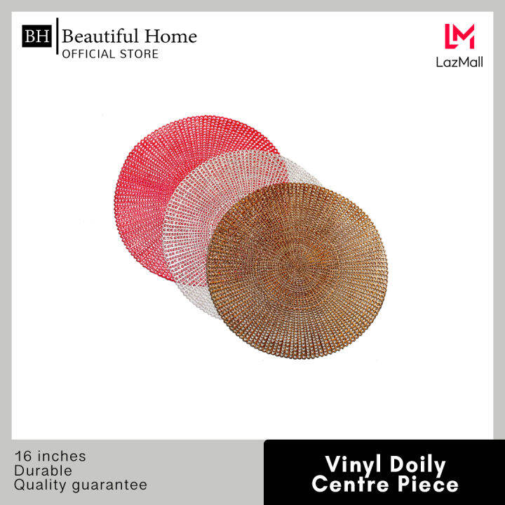 Beautiful Home Vinyl Doily Centre Piece (Table Doilies) 2pc Round