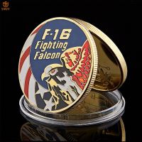 American Gold Coin USA Lockheed F-16 Fighting Fighter US Air Force Military Metal Challenge Souvenirs Coins For Holiday Gifts