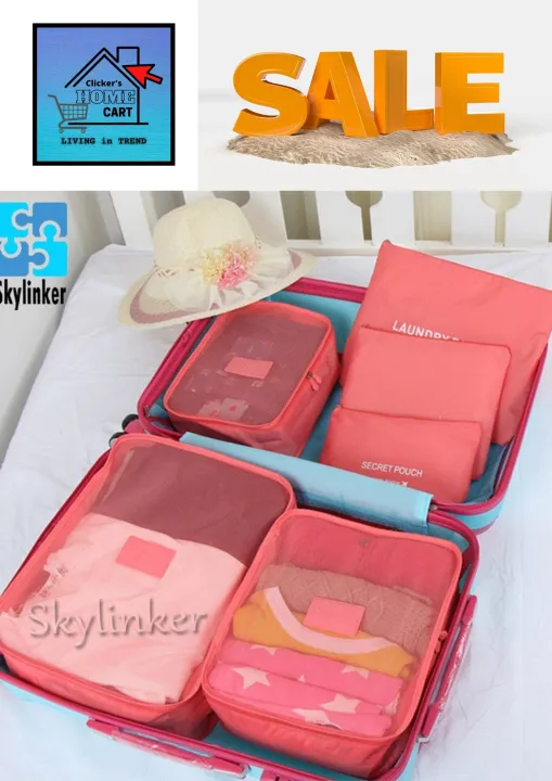 Clickers Home Cart 6 in 1 Secret Laundry Pouch Travel Luggage Organizer