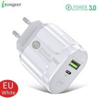 [ใหม่2023] ที่ชาร์จแบตเตอรี่โทรศัพท์20W ชาร์จ PD USB ประเภท C ที่ชาร์จเร็ว3.0 EU/US ปลั๊กที่ชาร์จสำหรับไอโฟน Samsung Xiaomi Huawei