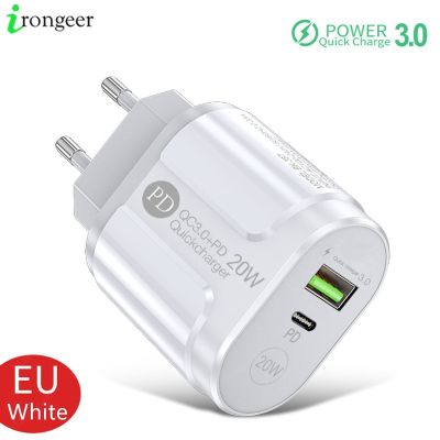 Phone Charger 20W Fast Charging PD USB Type C Charger Quick Charger 3.0 EU/US Plug Wall Charger For Iphone Samsung Xiaomi Huawei