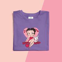 เสื้อยืดลาย Betty boop เสื้อยืดลำลองฤดูร้อน ผ้าคอตตอน สกรีนชัด สีสด ติดทน