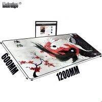 แผ่นรองเมาส์ขนาดใหญ่ Yin Yang Flower Game Pad 120x60 ซม. แผ่นรองเมาส์ Xxl Rug PC แผ่นรองโต๊ะอัญมณี