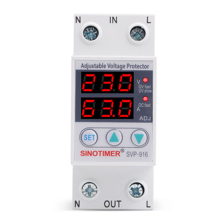 sinotimer-63a-ตัวบาลาสไฟฟ้า-ป้องกันไฟตกไฟเกิน-มาต่ำหรือสูงไปจากค่าที่ตั้งค่าไว้-ระบบจะตัดแล้วทำงานใหม่-ป้องกันอุปกรณ์ไฟฟ้าเสียหาย-แท้