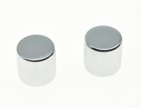 KAISH Set of 2 Chrome 18mm Diameter Flat Top Metal Guitar Barrel Knobs Bass Knob for Tele